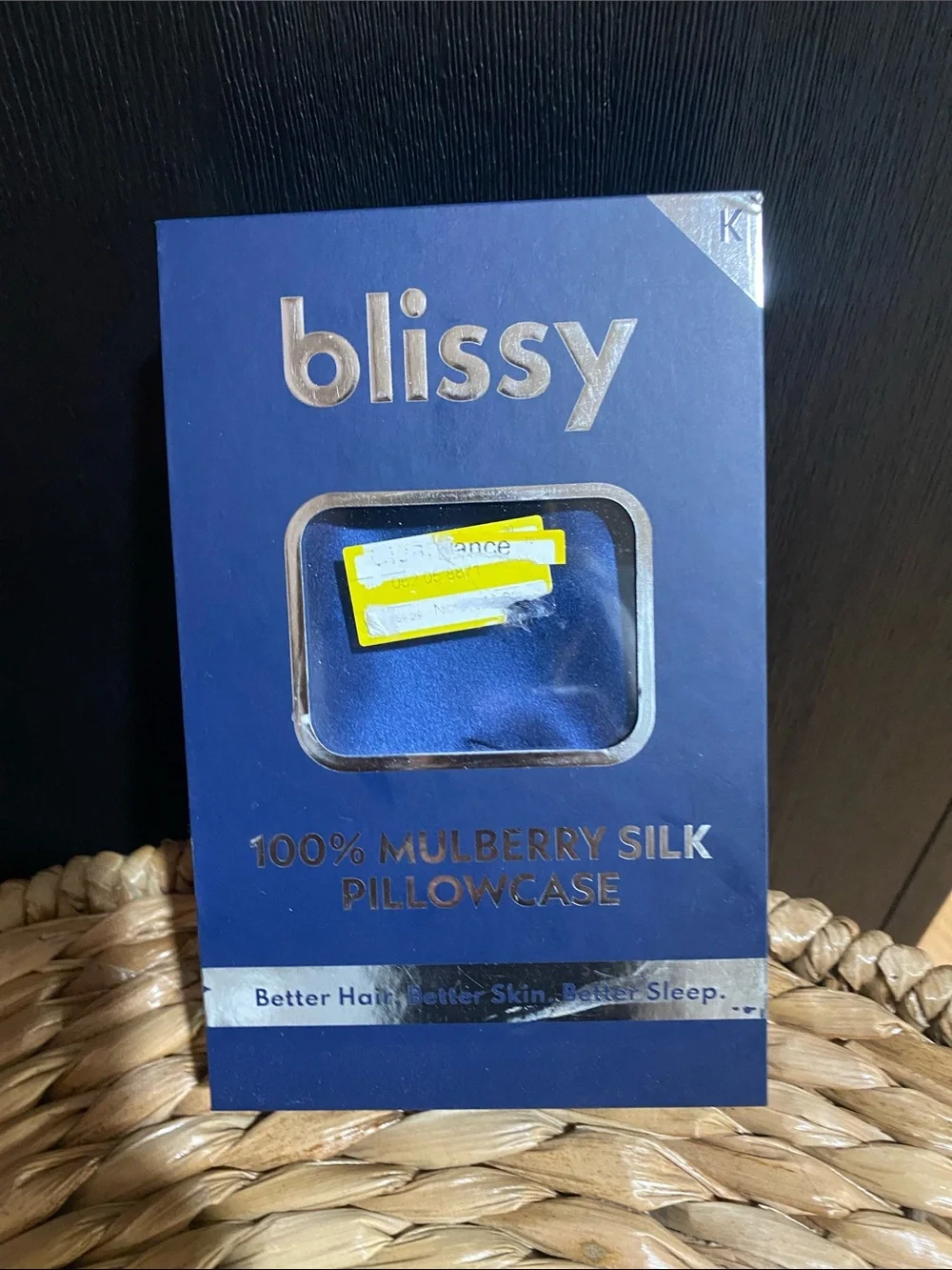 NEW Blissy Blue 100% Silk King Size pillowcase